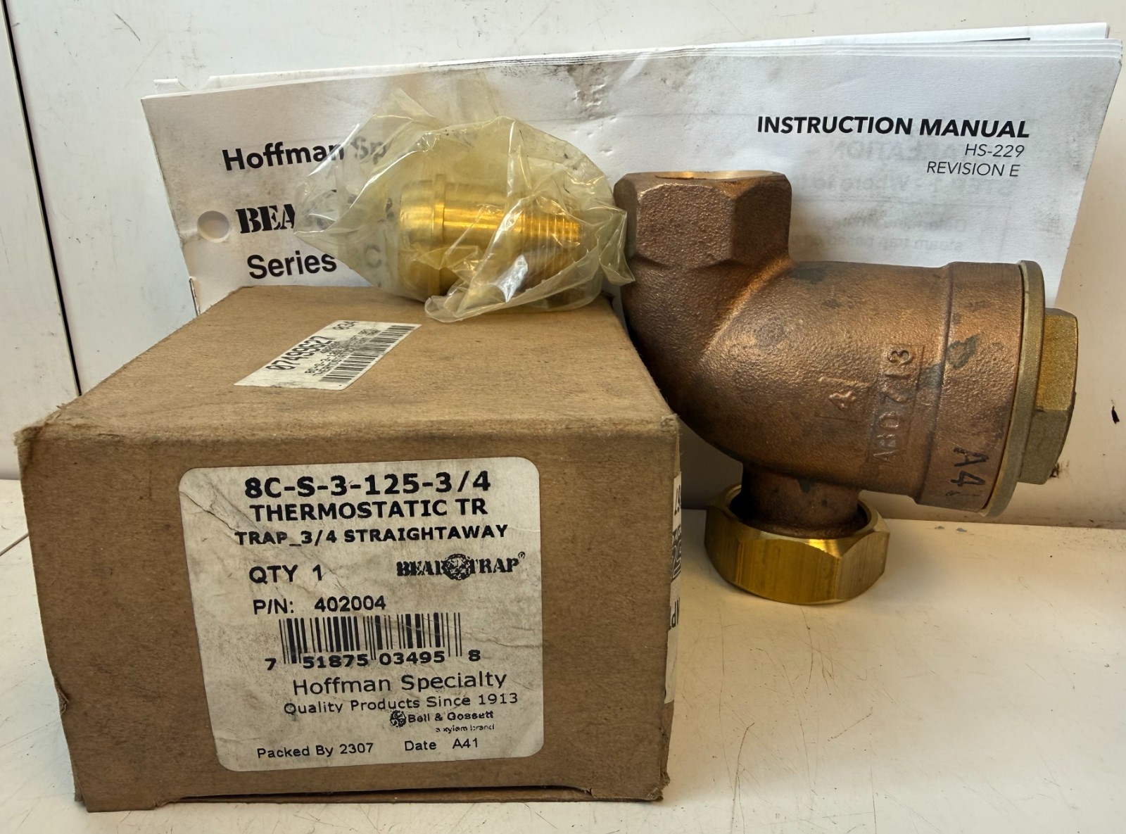Hoffman 402004 8C-S-3-125-3/4 Straightaway Thermostatic Trap