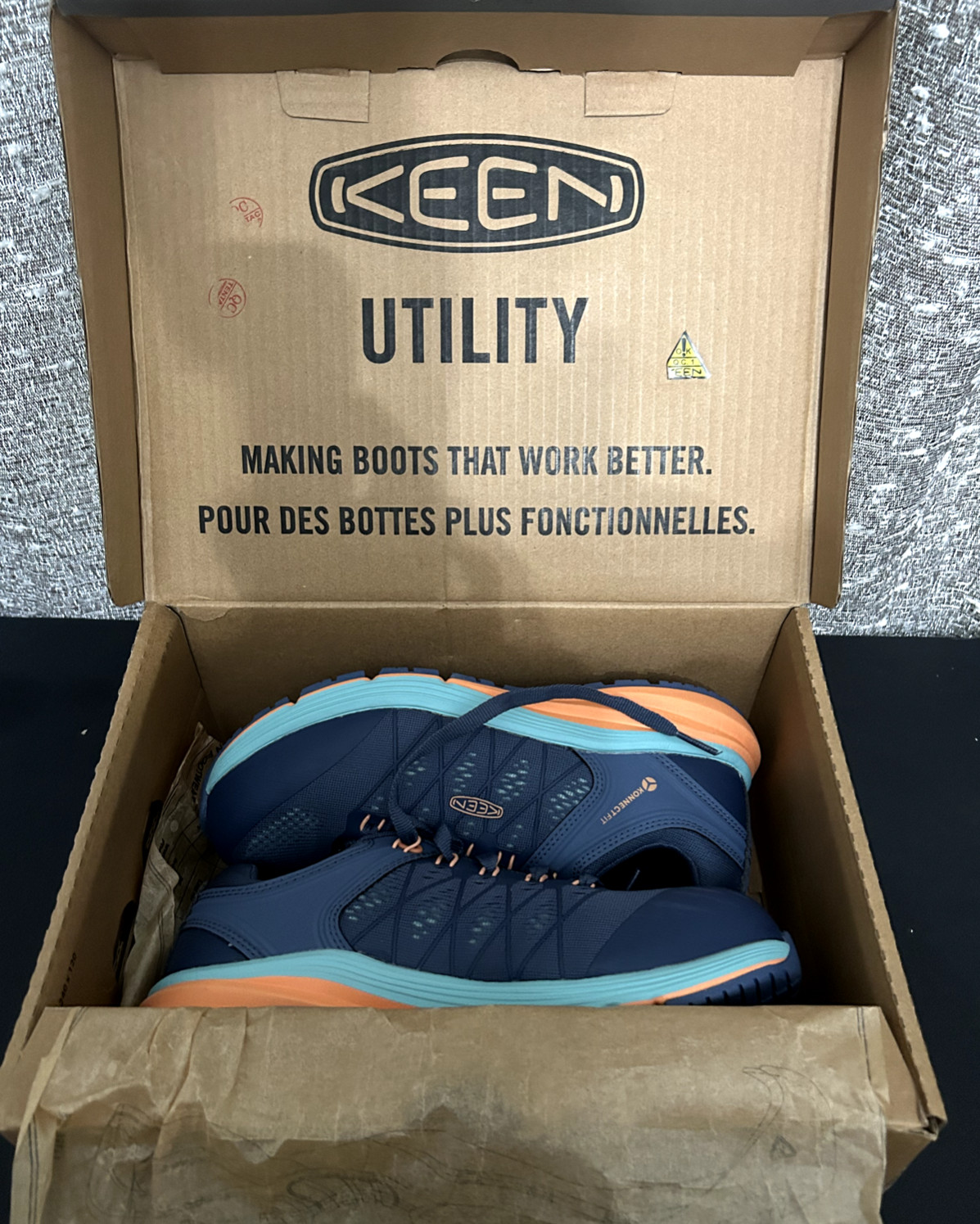 Keen Utility Vista Energy Composite Safety Toe Work Shoe Womens Sz 7.5 Wide Blue