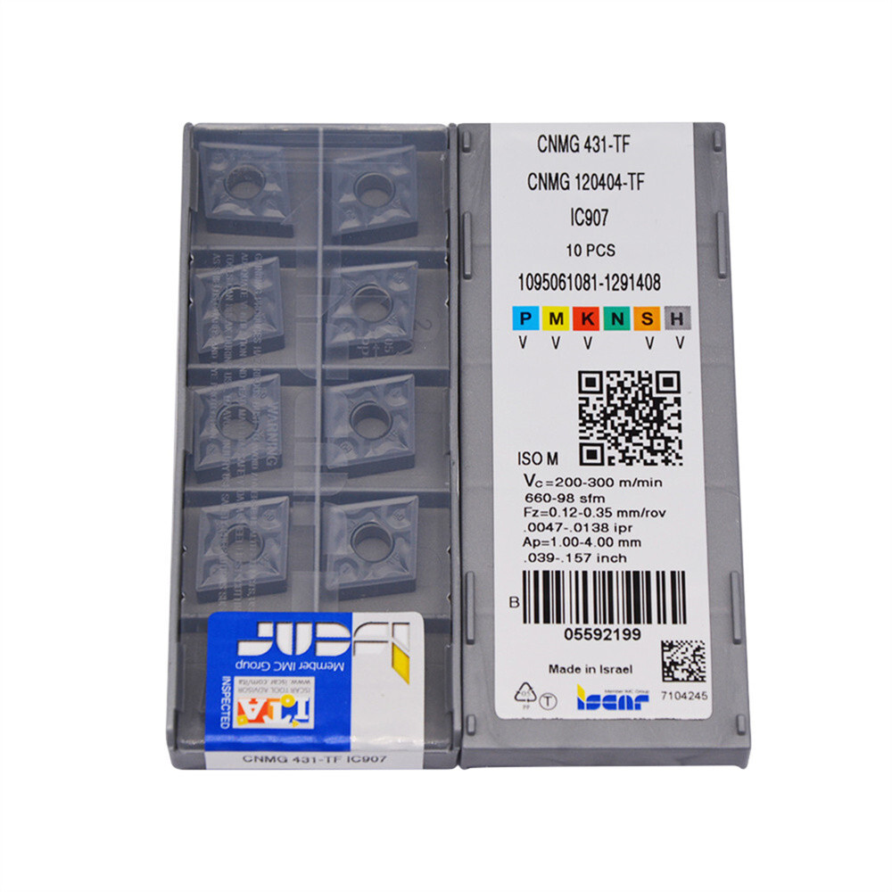 20pcs ISCAR CNMG120404-TF CNMG431-TF IC907 New Carbide Inserts CNC blade