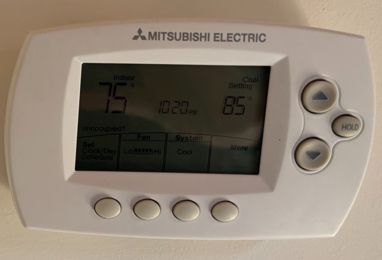 Mitsubishi Electric MRCH1 Programmable Digital Wall Thermostat, White