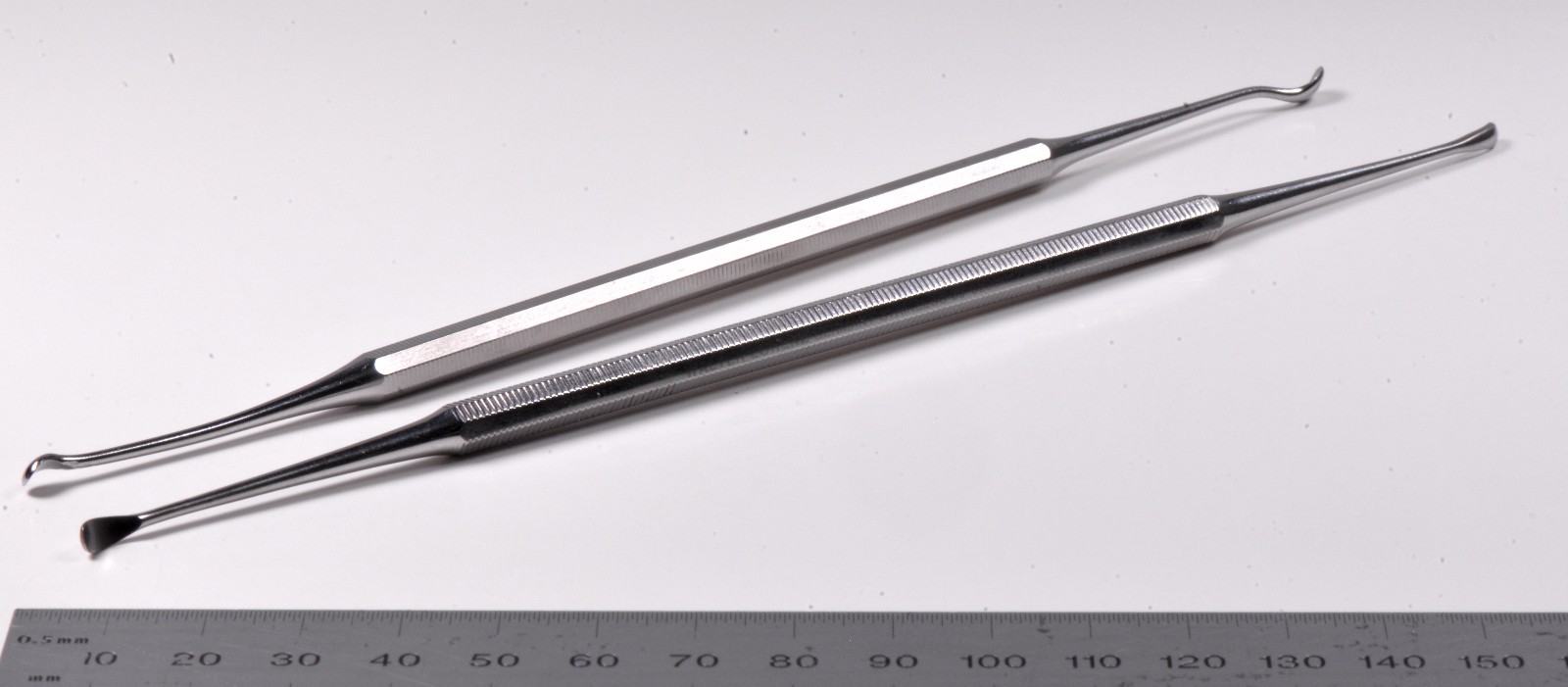 2x W. Lorenz Slaughter Curette 8¼” Double Ended Stainless Surgical #09-0236