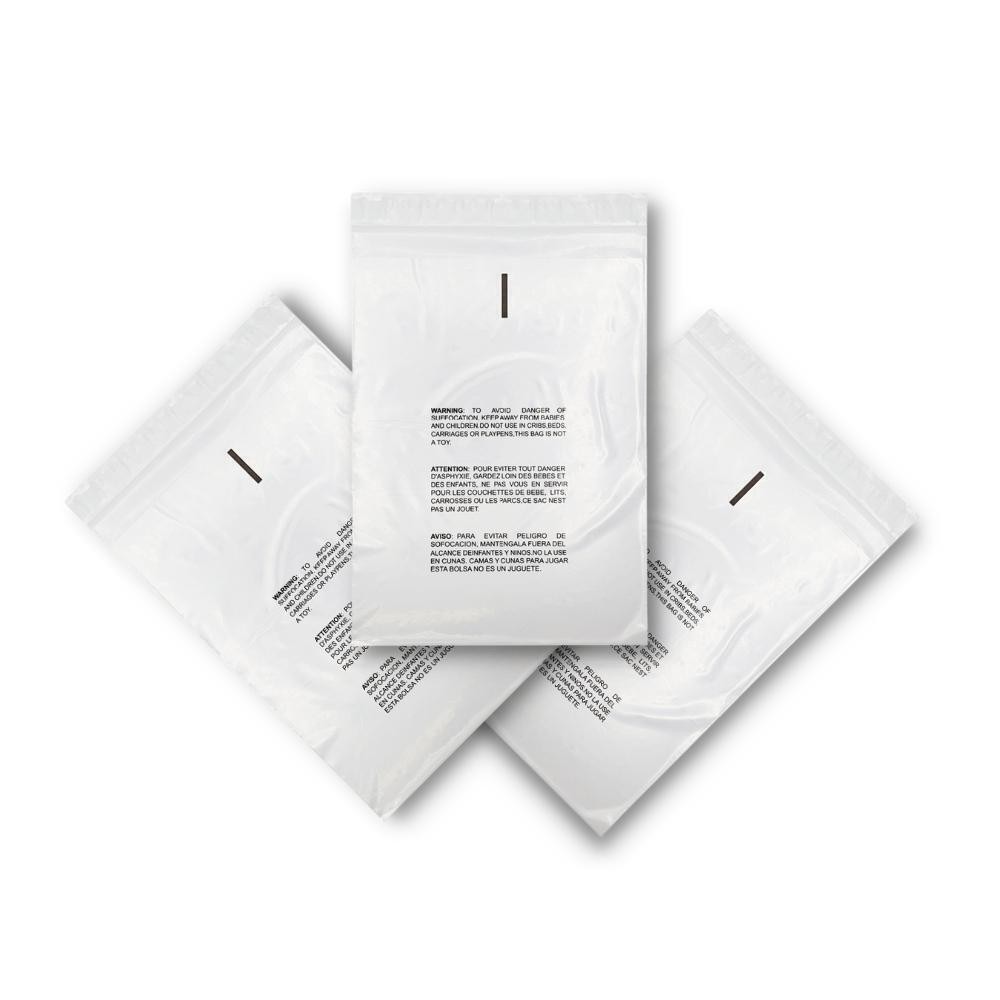 Clear Resealable Bags with Suffocation Warning 1.5 Mil: Choose Size & Pack