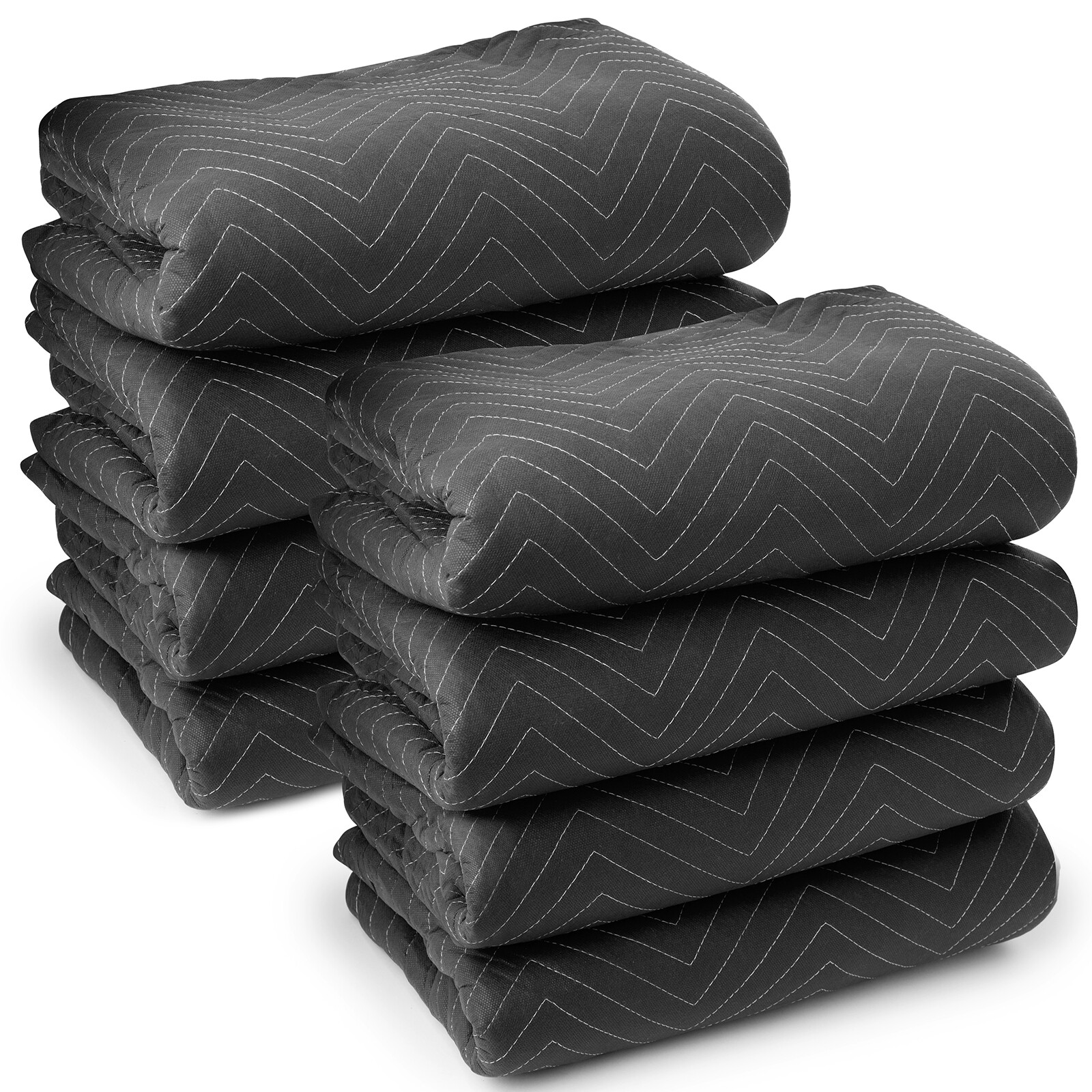 8 Moving Blankets Furniture Pads – Ultra Thick Pro – 80″ x 72″ Black