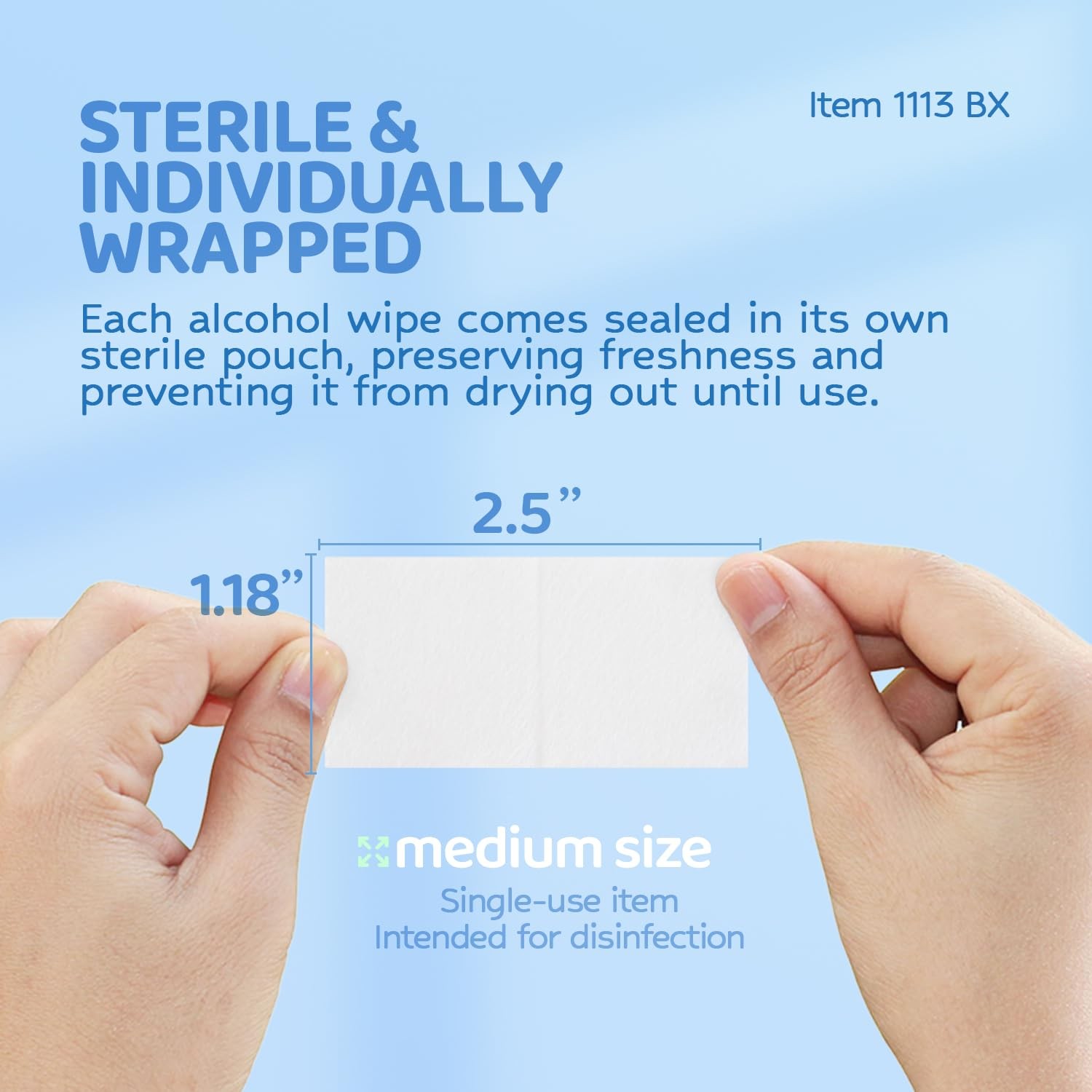 Dynarex DynaSafety Sterile Alcohol Prep Pads – 10 Count (Pack of 200), White