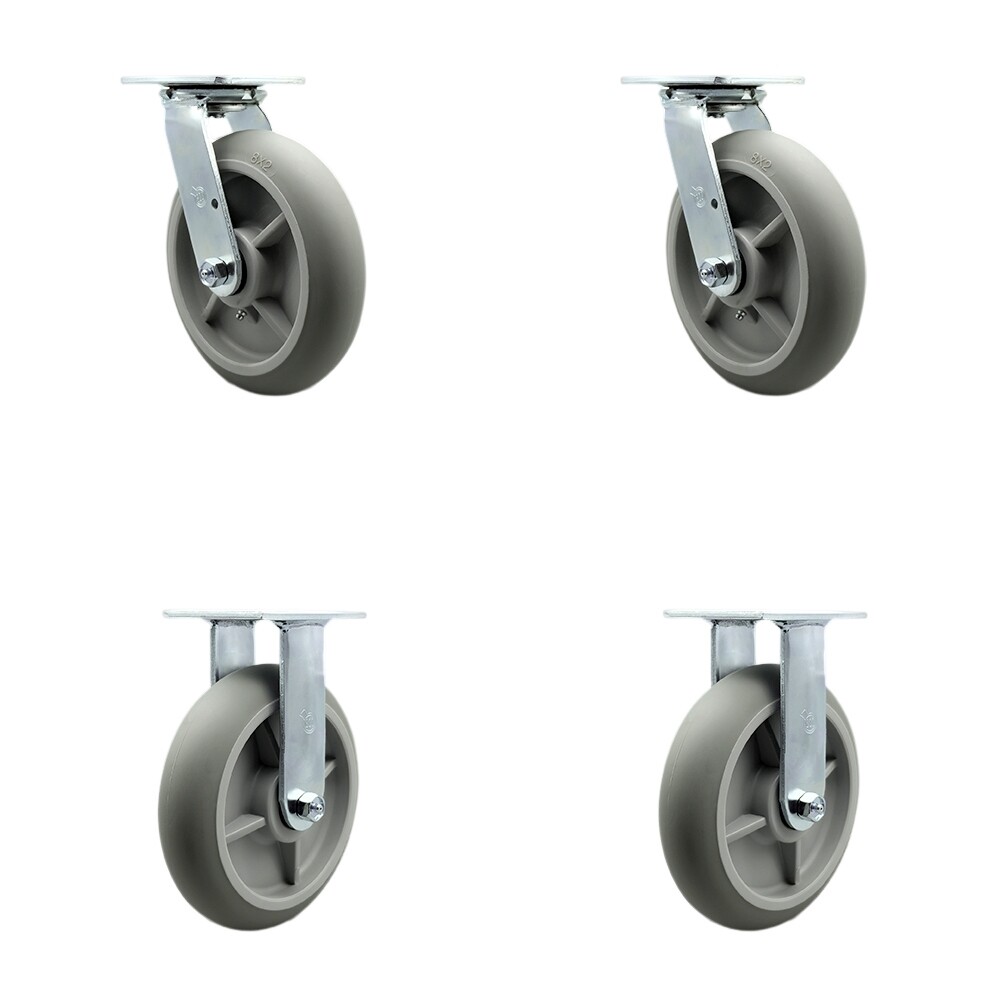 Lavex Lodging Housekeeping Cart Caster Set – 2 Swivel No Brake 2 Rigid – SCC