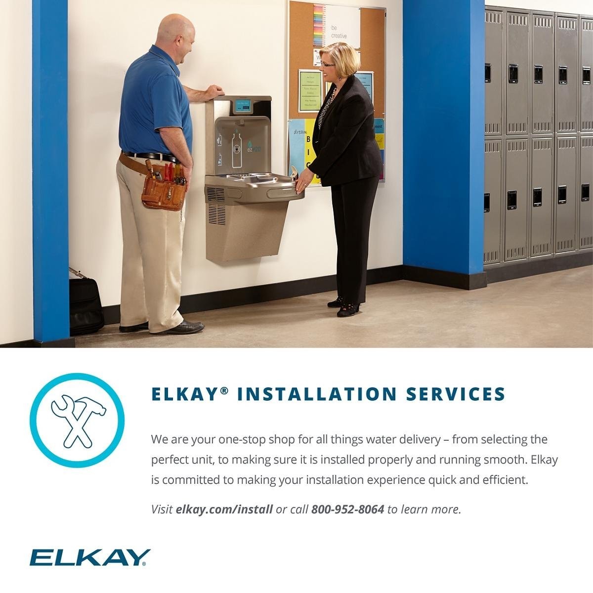 Elkay Wall Mount ADA Cooler Non-filtered Refrigerated Light Gray Granite EZS8L