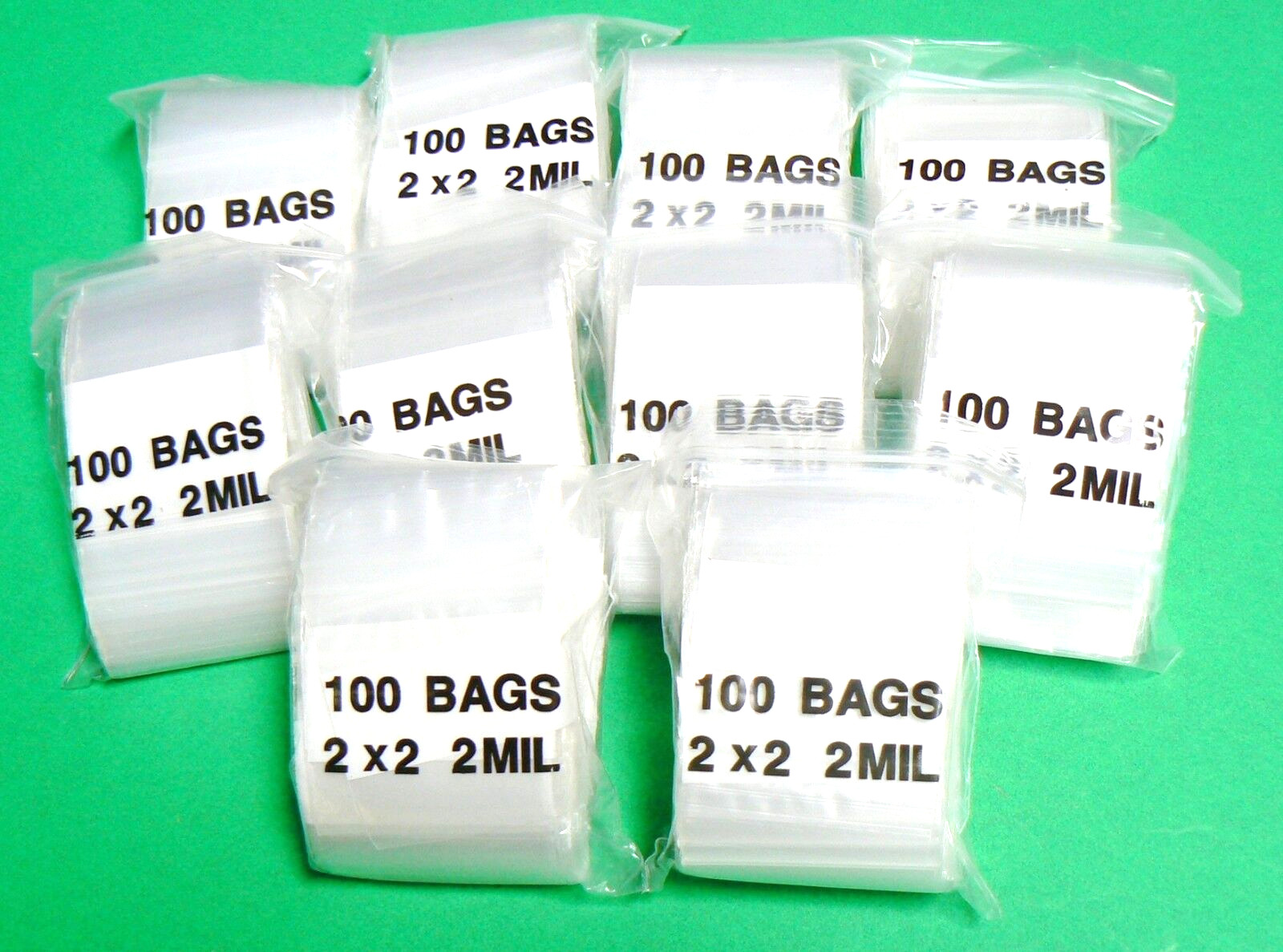 2×2 Bags 2mil Poly Reclosable White Block 1,000 Small 2″ Square Baggies 1000 pcs