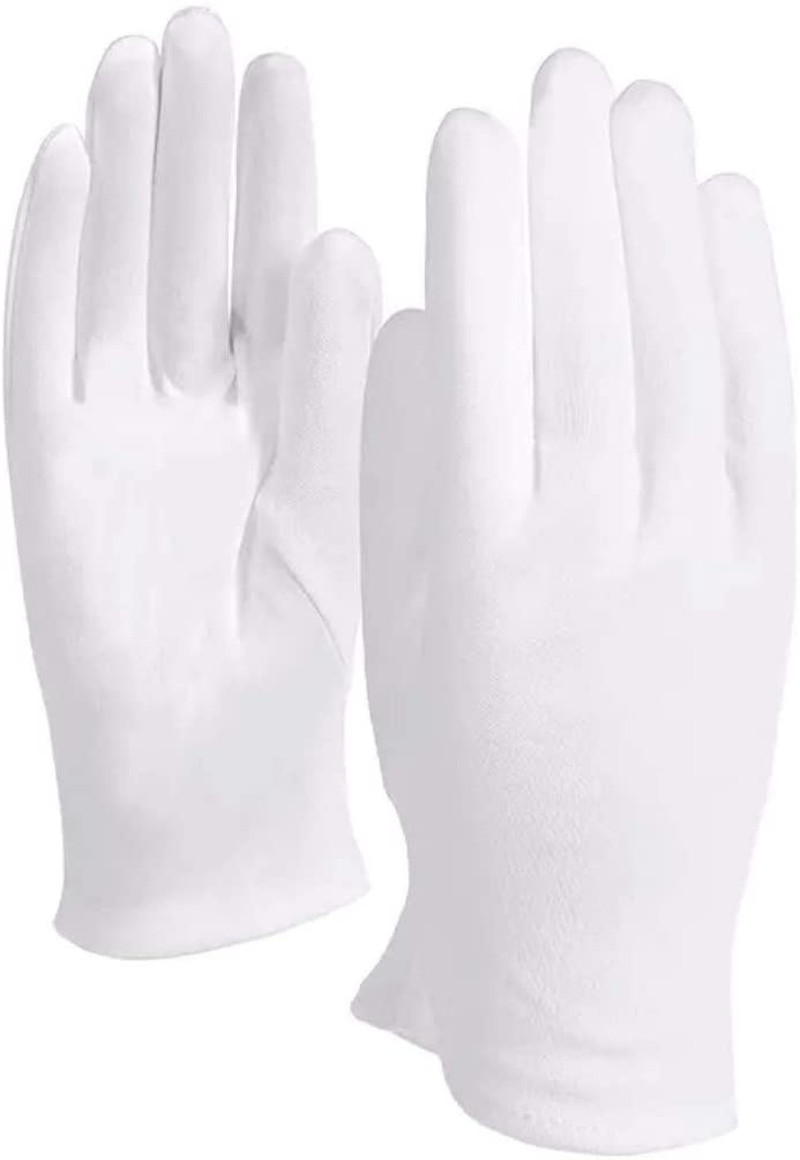 10Pairs White Cotton Gloves Large Size for Art Handling Crafting Coin Jewelry Si