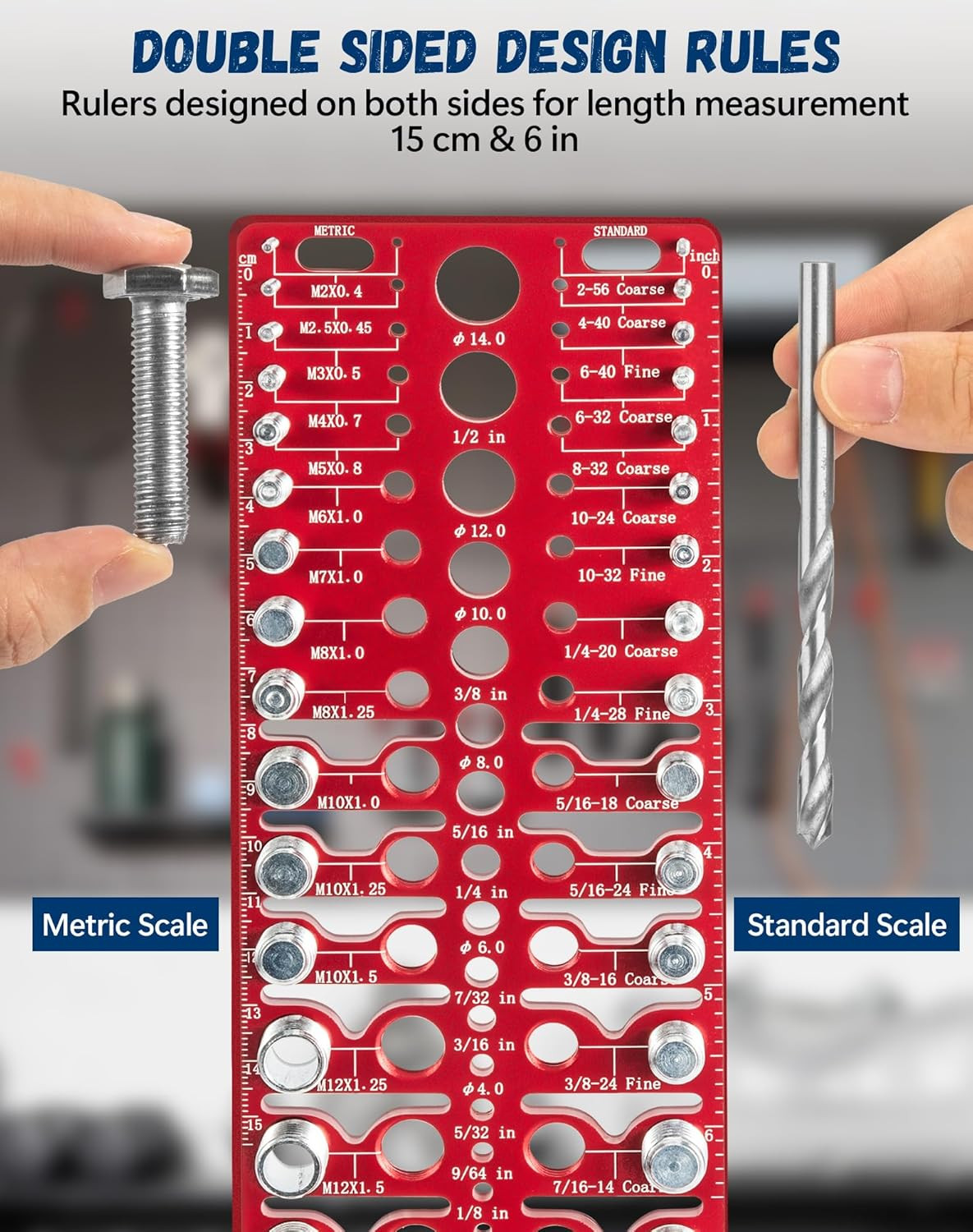 57 Nut and Bolt Thread Checker 17 Metric & 19 Drill Gauges Thread