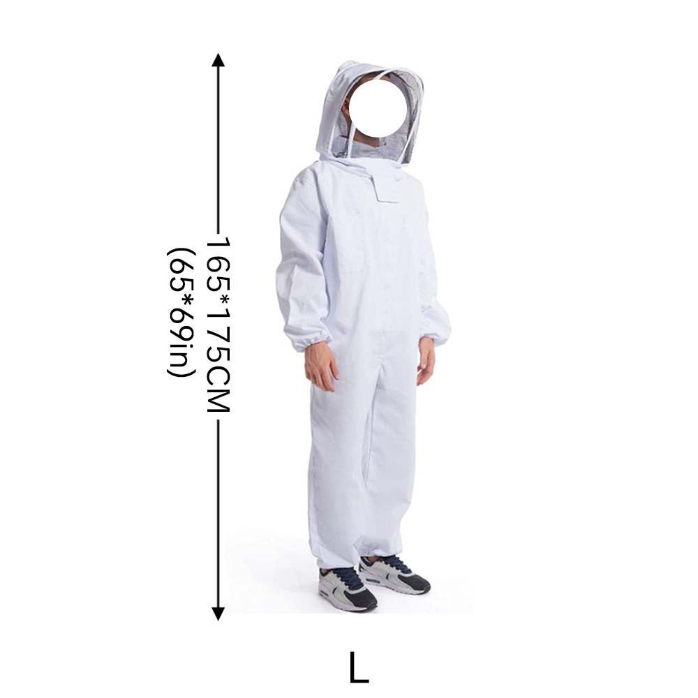 Beekeeping Suit Full Body L Beekeeper Cover all Outfit Jacket With Veil Unisex