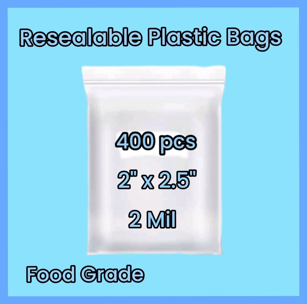 400 Mini Plastic Bags (2 x 2.5″) Resealable, Clear for Candy, Pills, Beads