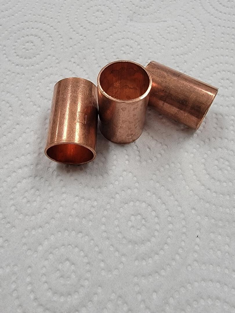 LOT OF 10 – BRAND NEW 1/2″ C x C COPPER NO STOP COUPING