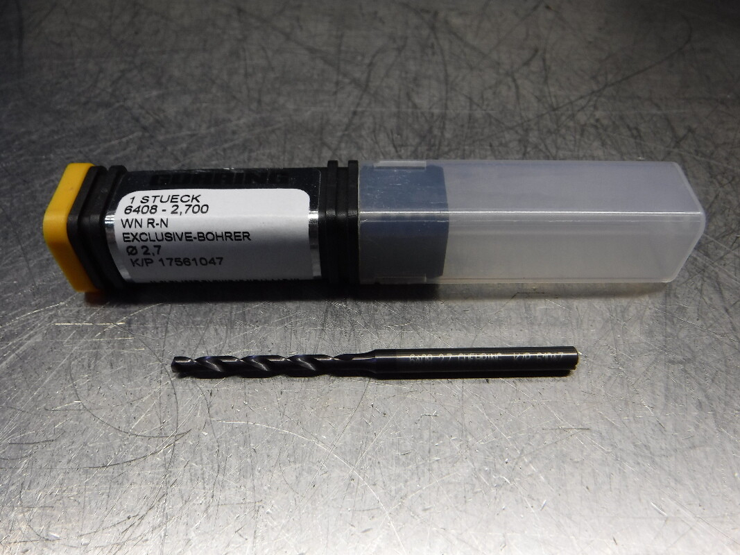 Guhring 2.7mm Carbide Drill 4mm Shank 6408-2.700 (LOC69)