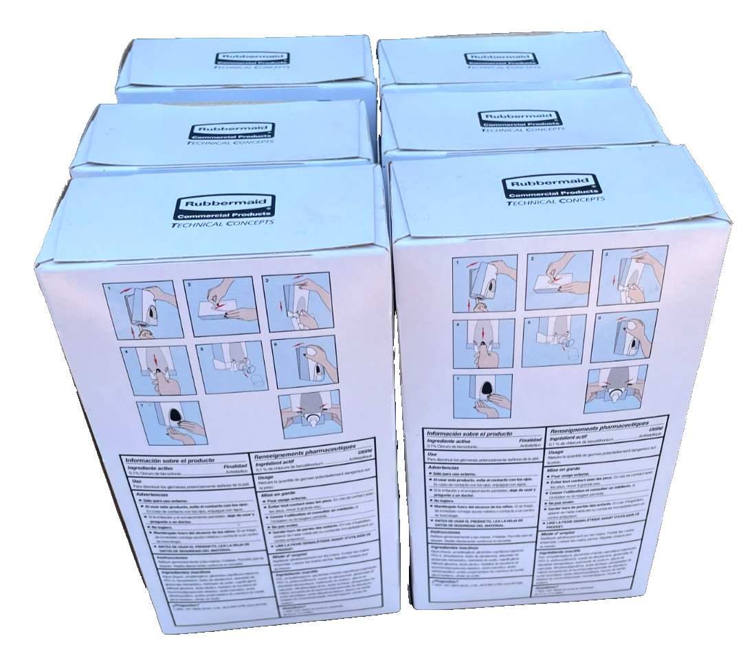 Rubbermaid FG750592 Alcohol Free Sanitizer Refill, 27 FL OZ Each (Lot of 6)