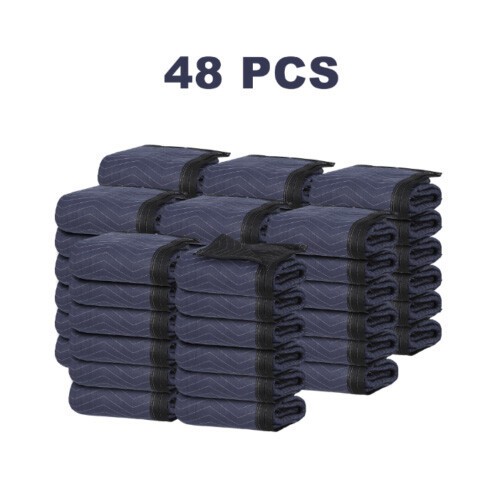 48 Pack Moving Blankets 72″x80″ Heavy Duty Packing Blankets Furniture Dark Blue