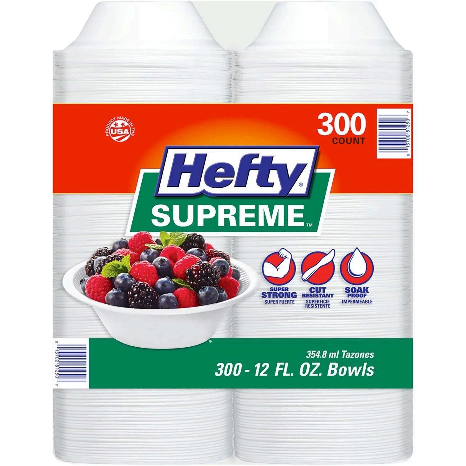Hefty Supreme Heavyweight Foam Bowls, 12 oz. – Choose Your Count 300/600/900 ct.