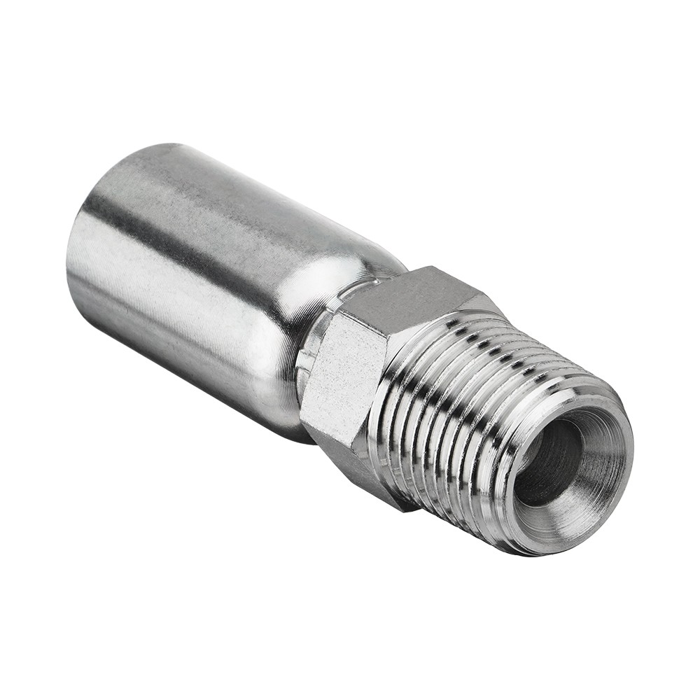 12 Pack 1/2″ NPTF Hydraulic Hose End Fittings, 3/8″ I.D. Hose x 1/2″ NPTF Male