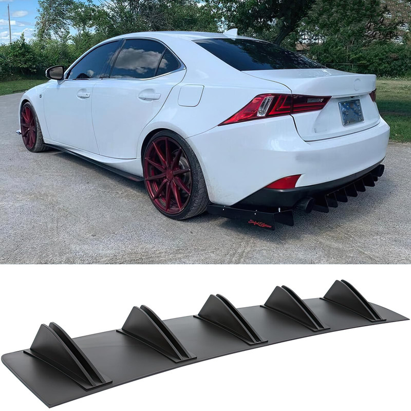 Dreamotor 31 Car Rear Bumper Lip Universal Rear Diffuser Shark Fin Style Bumper