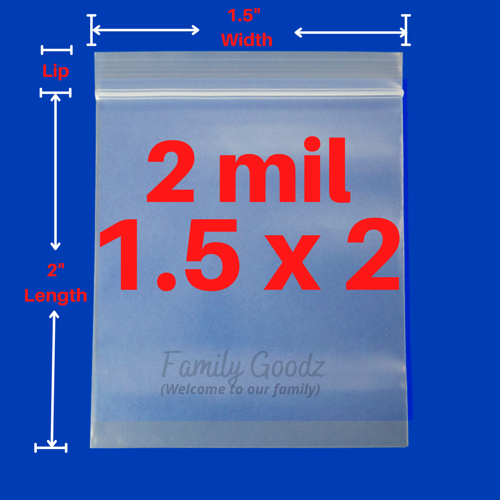 Resealable Seal Clear Plastic 2Mil & 4Mil Zipper Baggies Jewelry/ Parts/ Beads