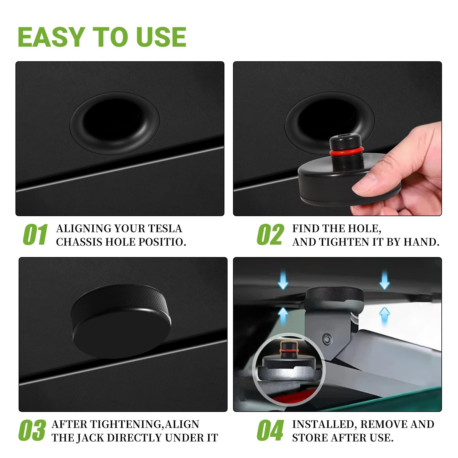 2026 Jack Pad Compatible with Tesla Model Y/3/X/S Spare Tire Kit black