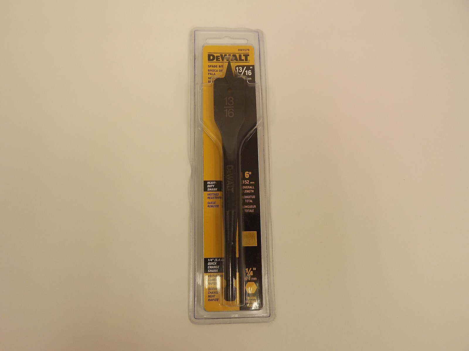 DeWalt 13/16 Spade Bit Hex Shank Heavy Duty DW1579 6″