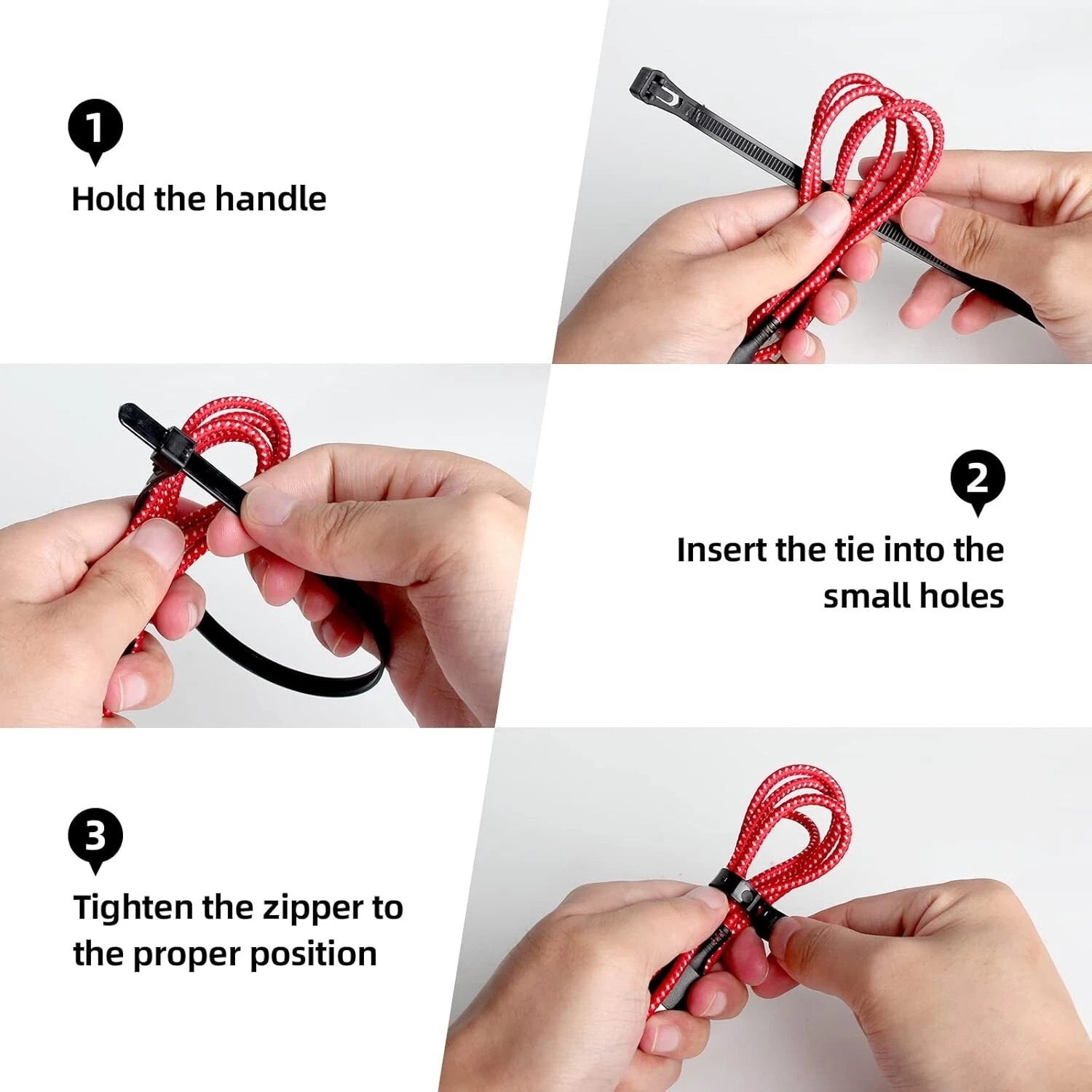 100 Pack Releasable Reusable Zip Ties Nylon Cable Heavy Duty Wire Self Locking