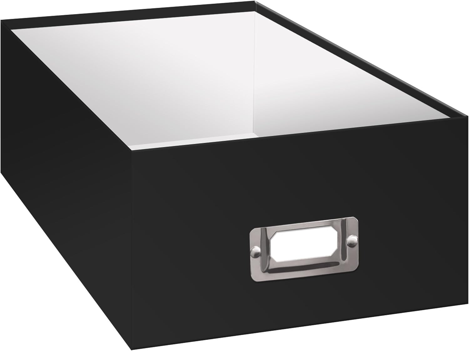 Black Photo Storage Box Cardboard 11.75″L x 7.75″W x 4.5″H Photo safe acid free