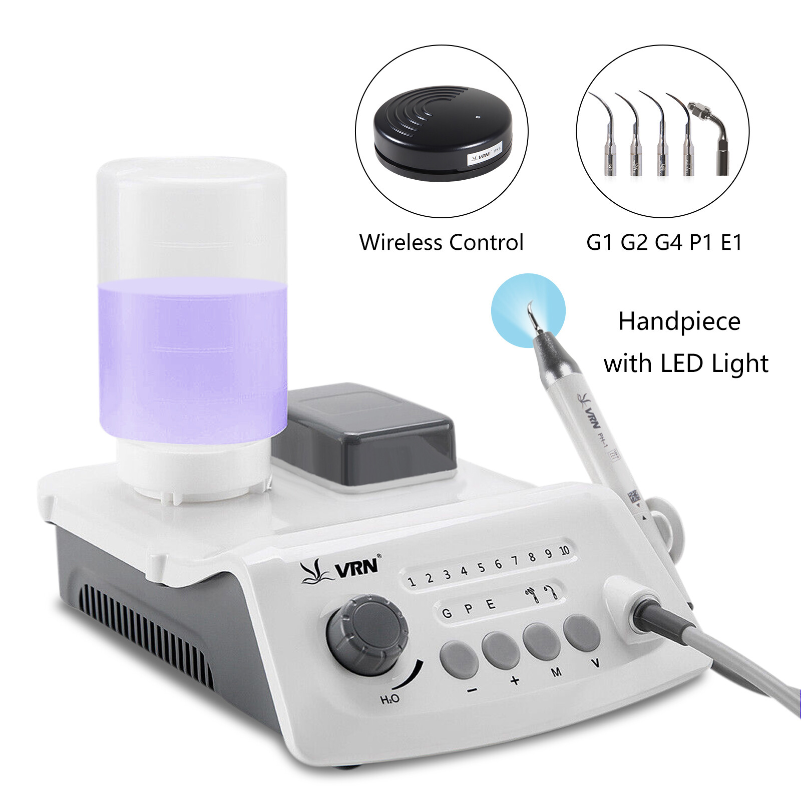Dental Ultrasonic Scaler with Scaling Perio Endo Tips /LED Detachable Handpiece