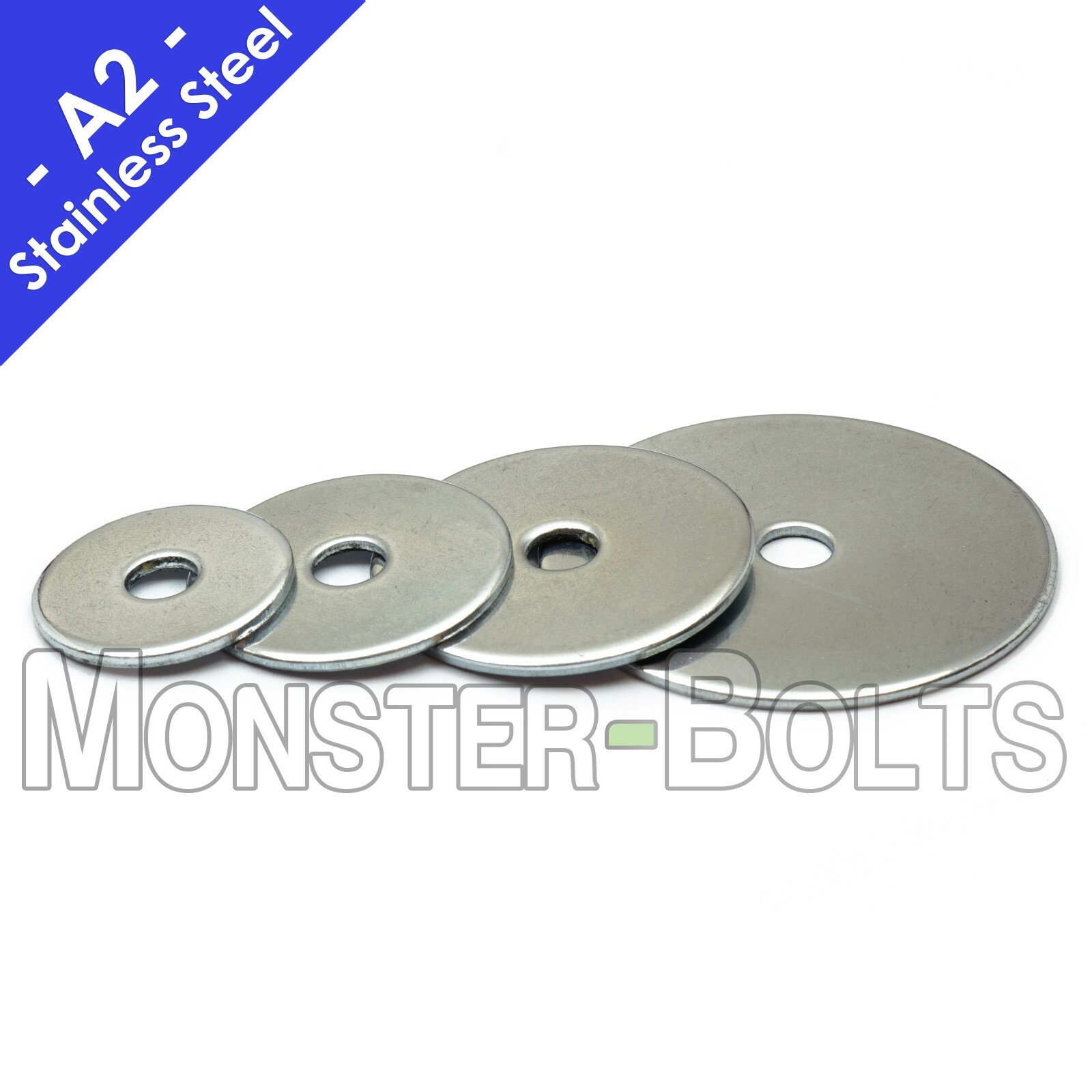 1/4″, 5/16″ & 3/8″ Stainless Steel Fender Washers 304 A2 – OD 1″, 1-1/4″, 1-1/2″