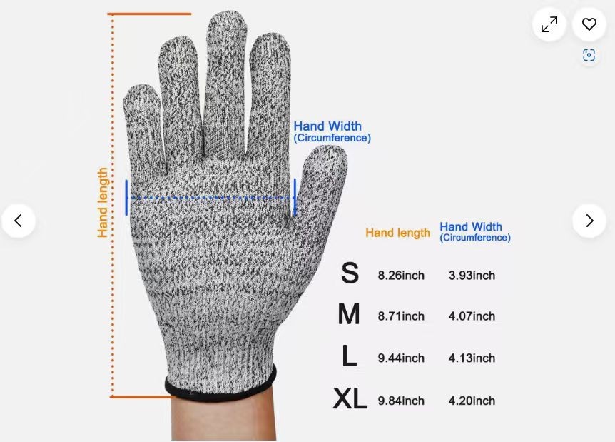 4 Pairs Level 5 Anti-cut Gloves Safety Cut Proof Stab Resistant Kitchen Butcher