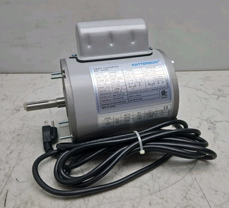 Patterson 10035PHC 1/4Hp Fan Motor 1Ph 1725Rpm 60Hz 56Z Frame 115Vac 208-230 New