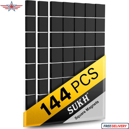 144Pcs Square Magnets Magnetic Tape Strip – Magnet Sheets with Adhesive Backin
