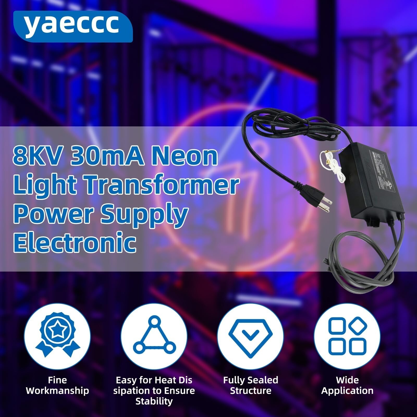 ME-120-12000-30 Neon Light Transformer Power Supply 8KV 30mA 120VAC UL Listed