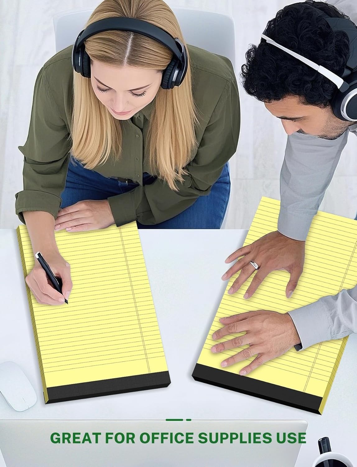 Zaviko Legal Pads 8.5 x 14, Wide Ruled Pads, 12 8.5×14 In-30 Sheets