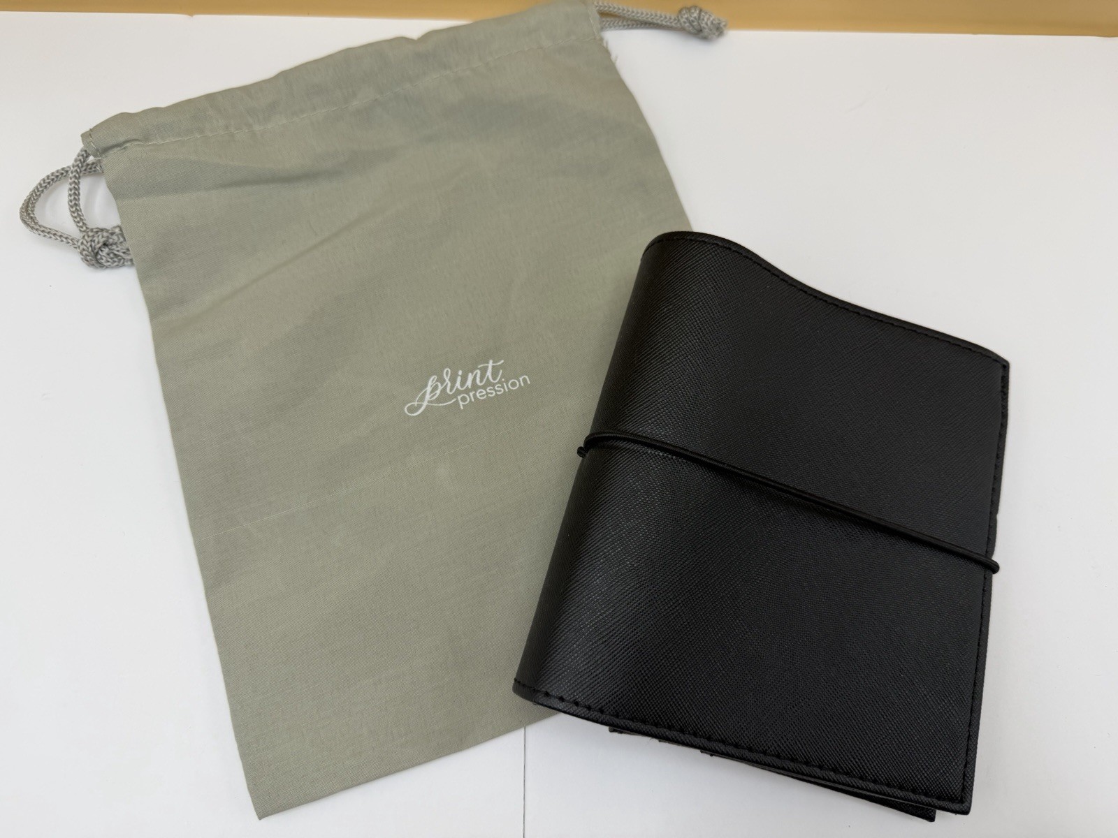Print Pression Pocket Size Black Saffiano 6-Ring Binder Planner Organizer W/bag