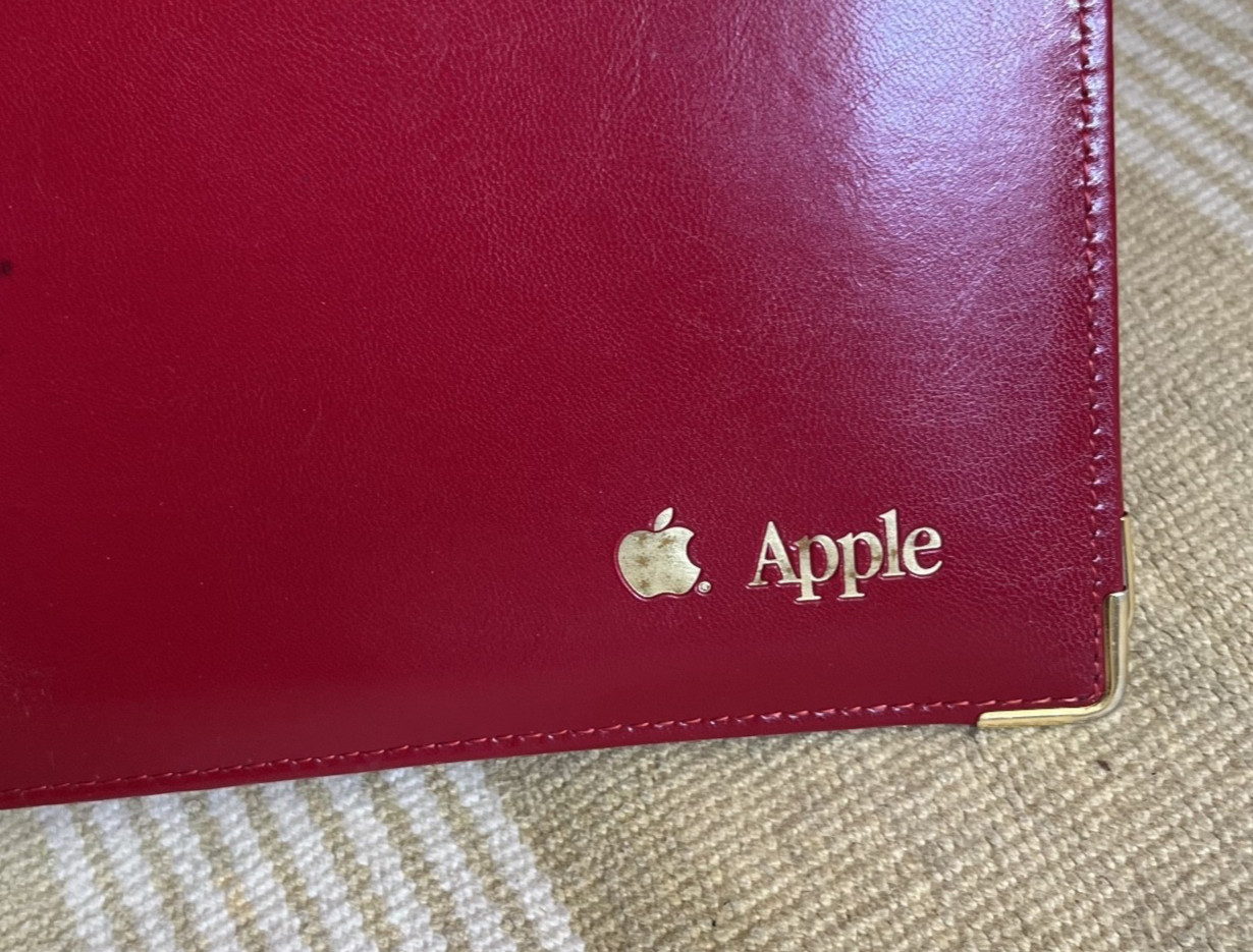 Apple Red Leather Business Portfolio Brass Corners by Hazel America’s Case Maker