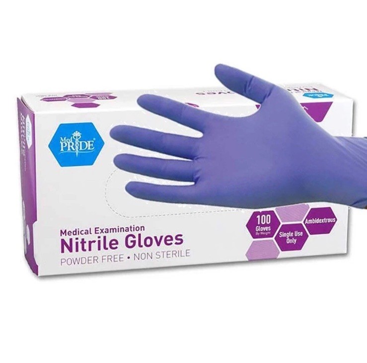 MedPride Powder-Free Nitrile Exam Gloves, Medium (Pack of 100)
