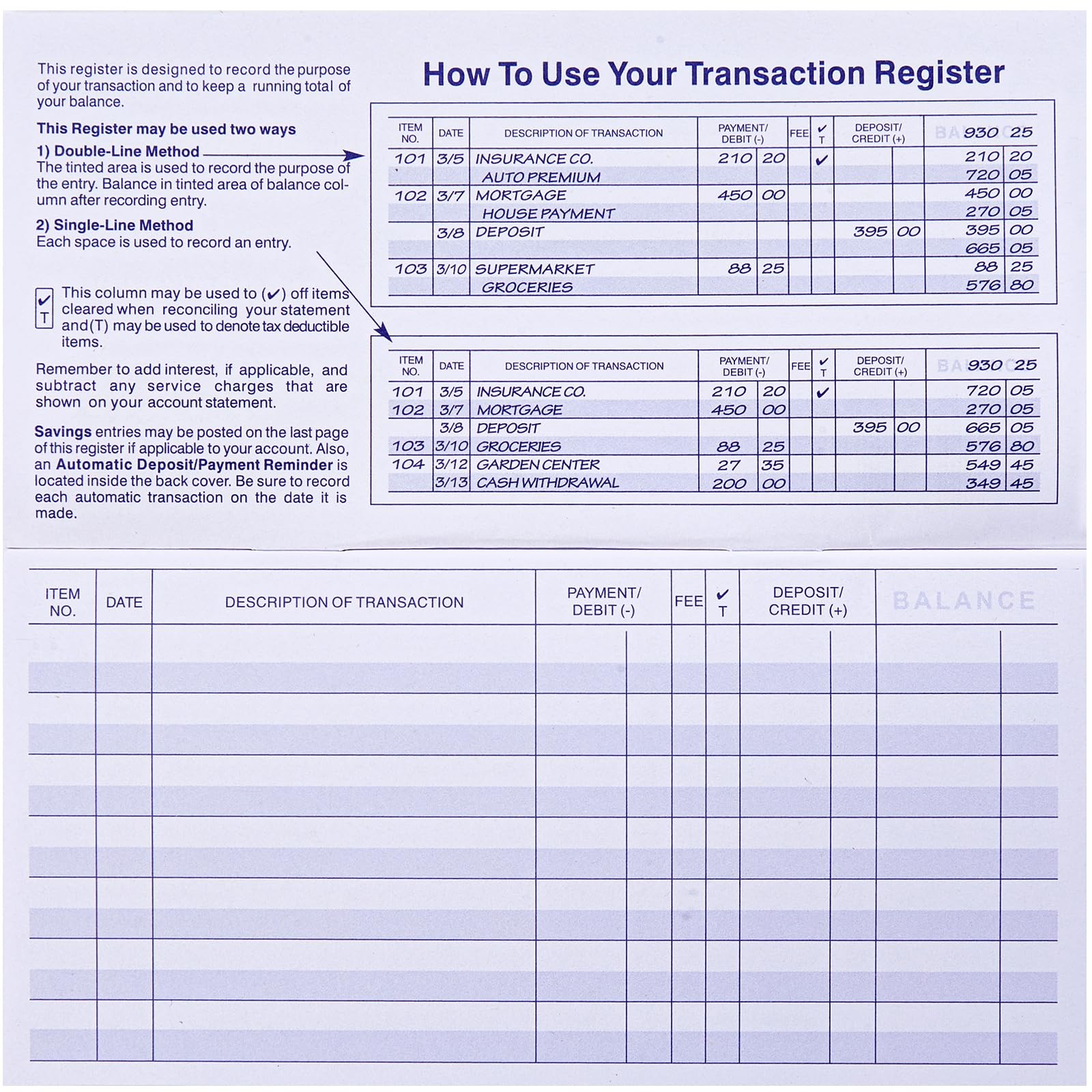 24 PCS Check Registers for Personal Checkbook, Easy to Read Checkbook…