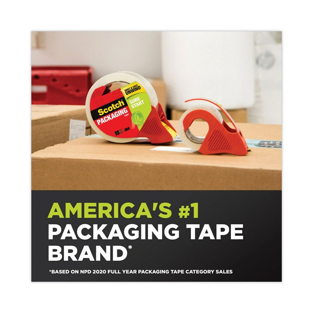 Scotch 34508 1.88″ x 54.6 yds. Sure Start 3″ Packaging Tape – Clear (8/Pack) New