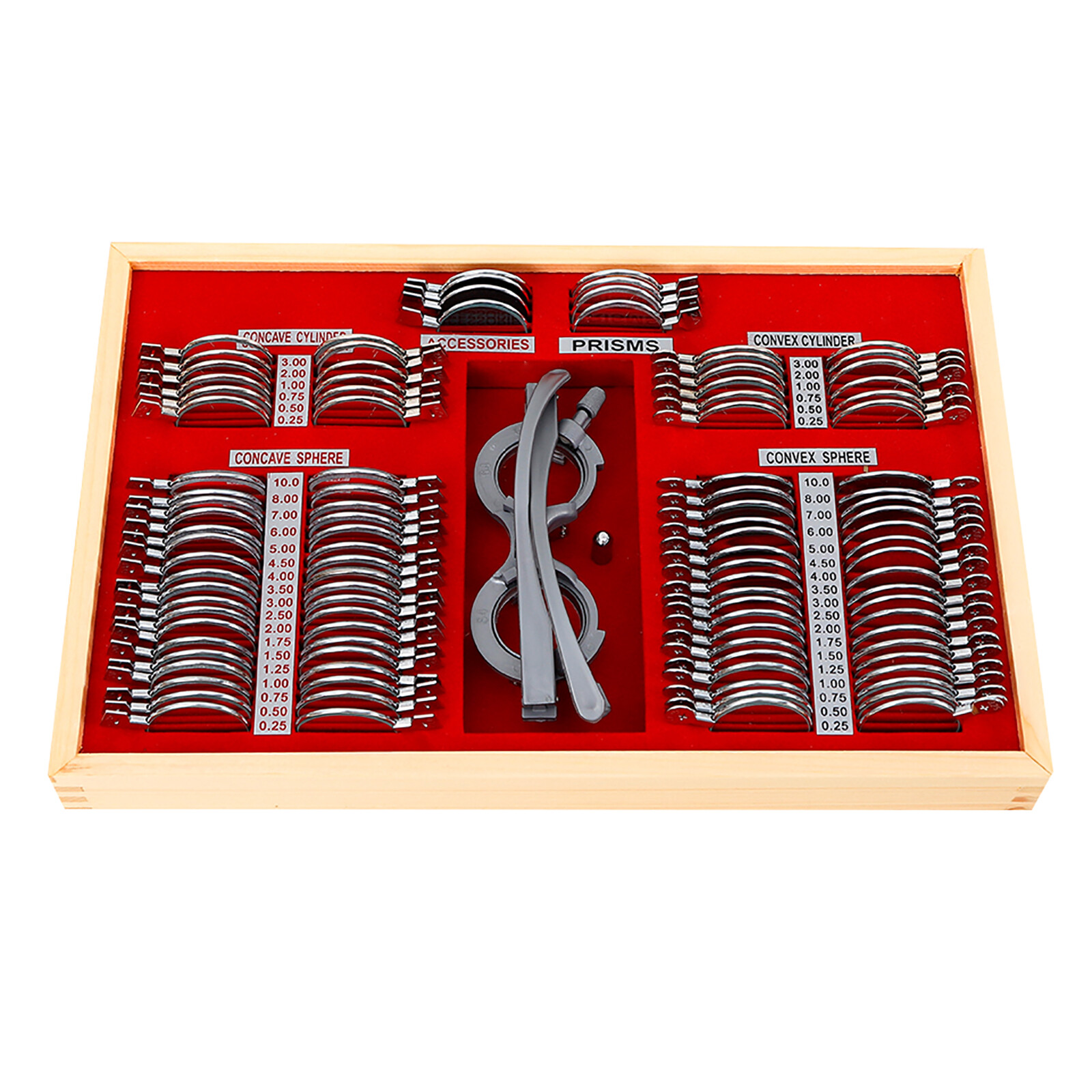 104 Pcs Trail Lens Set Optical Trial Lens Metal Optical Case Optometry Frame Rim