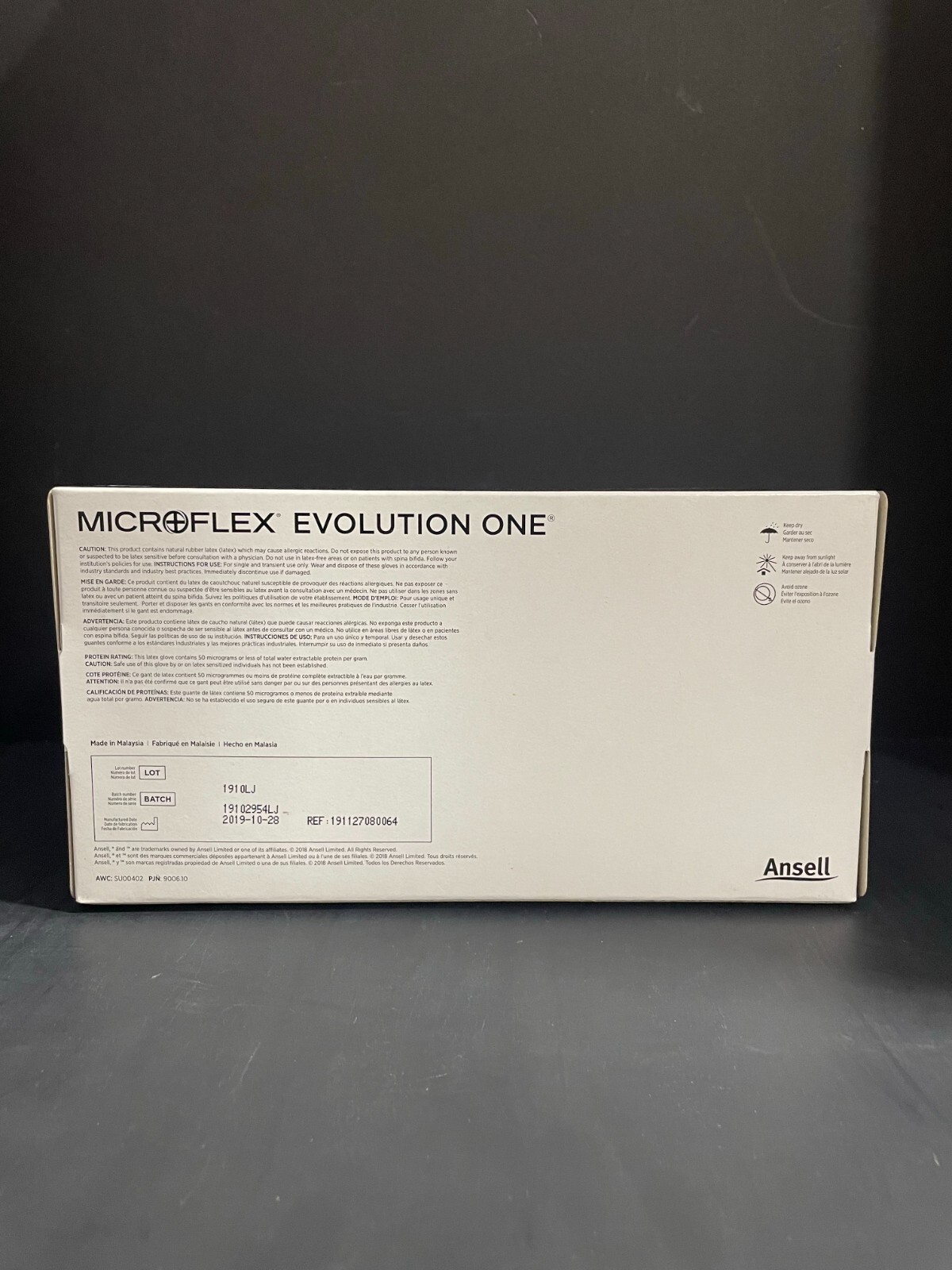 Ansell Latex Gloves Medium Microflex 10 Boxes with 100 Gloves Each