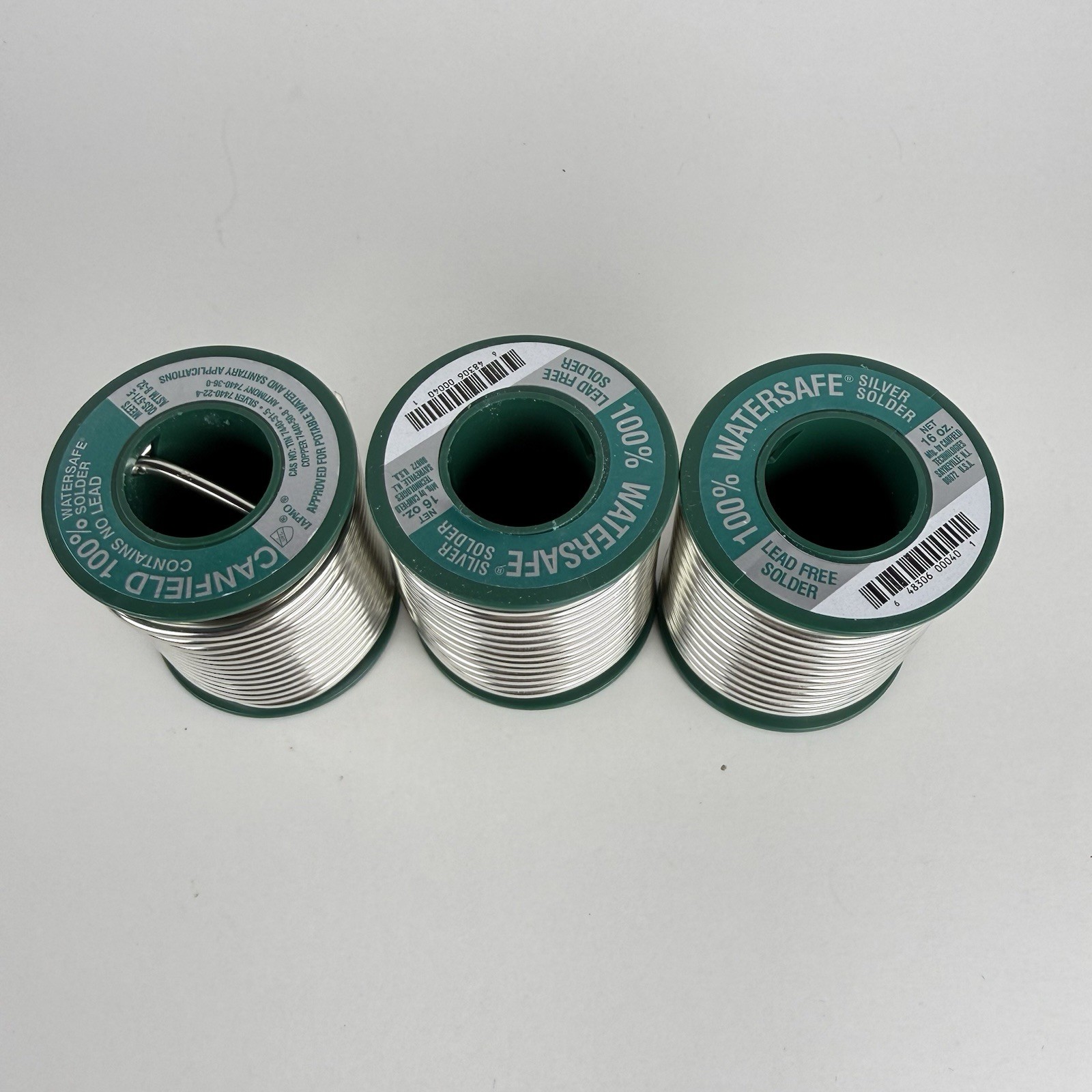 Spool Canfield 100% Watersafe Lead Free .125in Dia. Silver Solder Lot Of 3 New