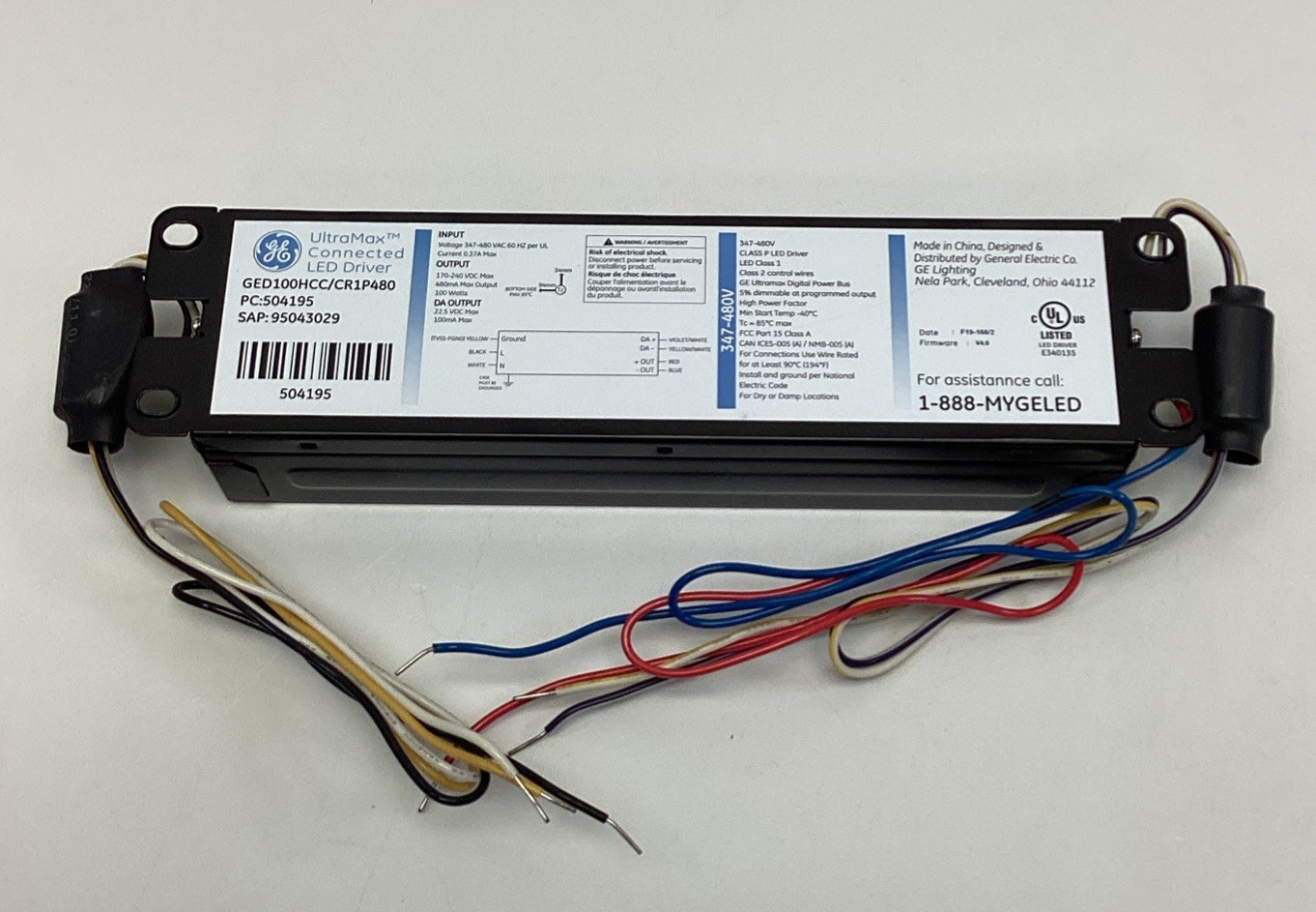 GE 504195 UltraMax LED Driver 100 Watts Class P LED Driver/ Ballast