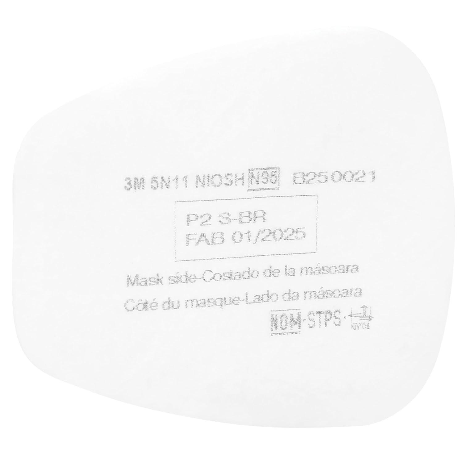 3M N95 Respirator Filter, 5N11, Disposable, Helps Protect Against Non-Oil Based