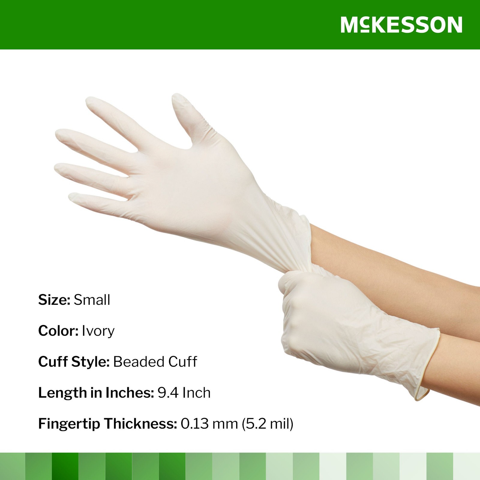McKesson Confiderm Latex Exam Glove Standard Cuff Length SMALL 100 per Box