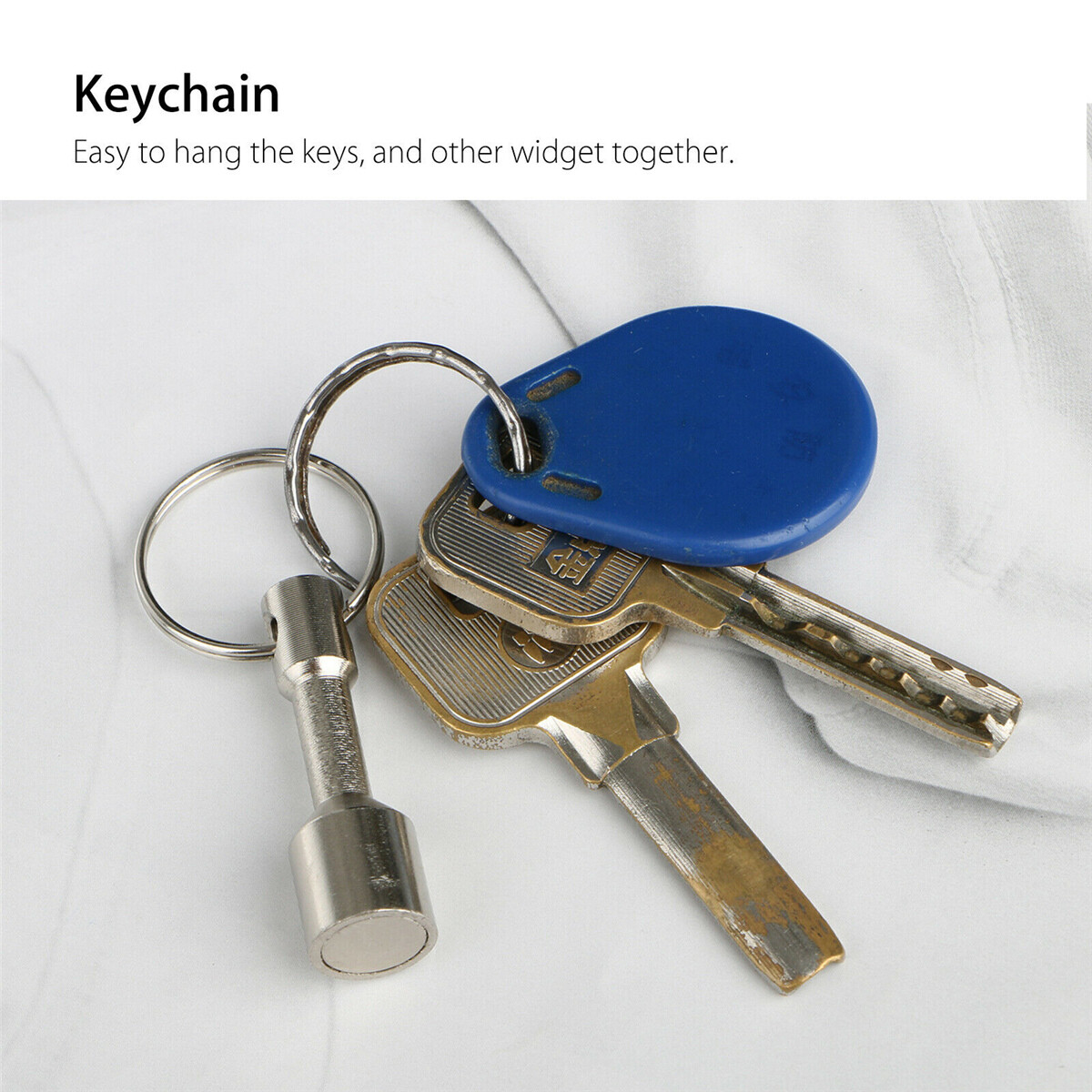 4PCS Keychain Neodymium Magnet for Testing Brass Gold Silver Coins Ferrous Metal
