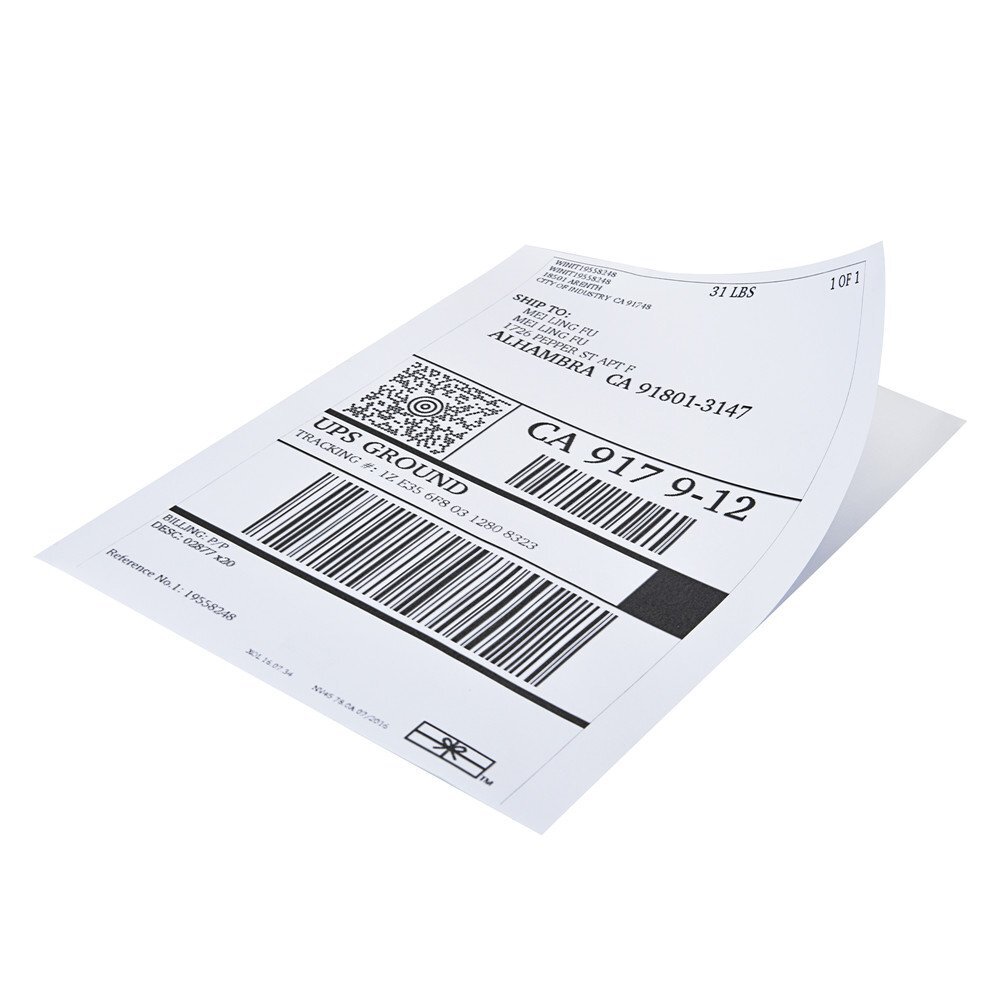 500 8.5″x5.5″ Shipping Postage Labels Half Sheet Self-Adhesive for Laser Inkjet