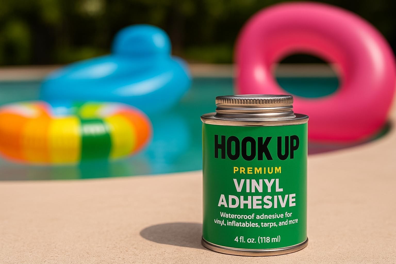 HOOK UP Vinyl Cement – Waterproof Pool Liner Repair Glue for Vinyl & PVC, Fas…