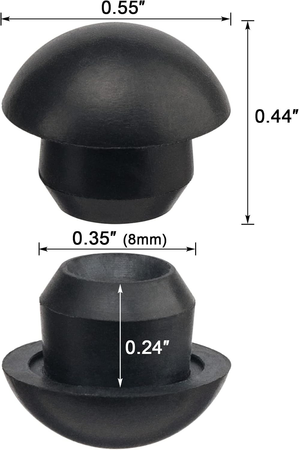High-Quality 8mm Black Rubber Jack Plugs for Suited Oil Reservoir Protection