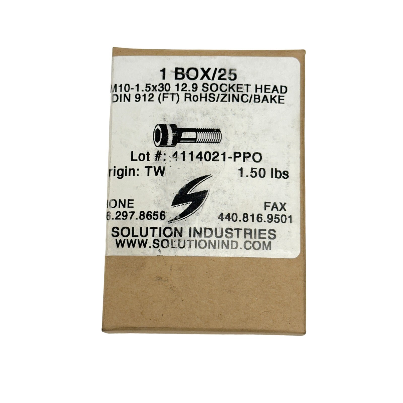 25 pcs Solution Industries Socket Head Cap Screw M10-1.5×30 12.9 Threaded